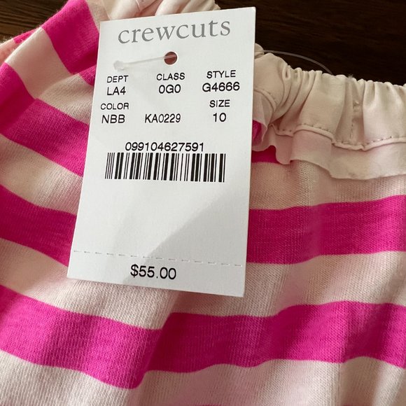 Crewcuts Pink & White Striped Dress Sz 10 - Picture 4 of 5